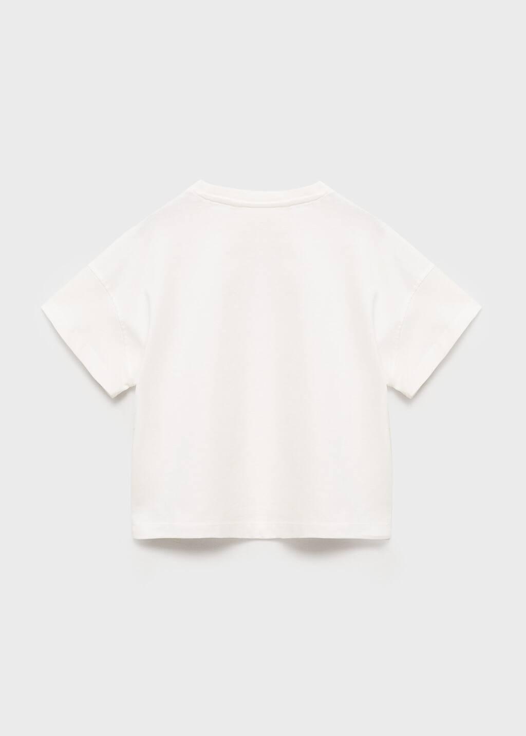 White Short-Sleeved Printed T-Shirt, Kids Girls, , large image number 1