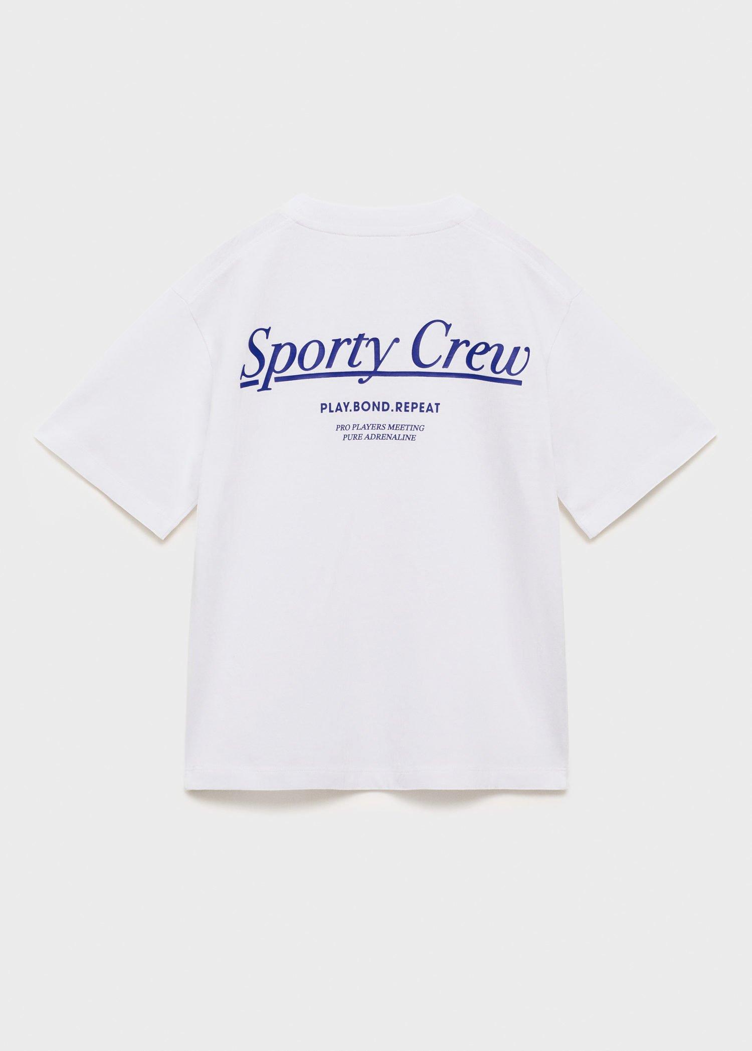 White Short-Sleeved Printed T-Shirt, Kids Boys, Natural White, medium