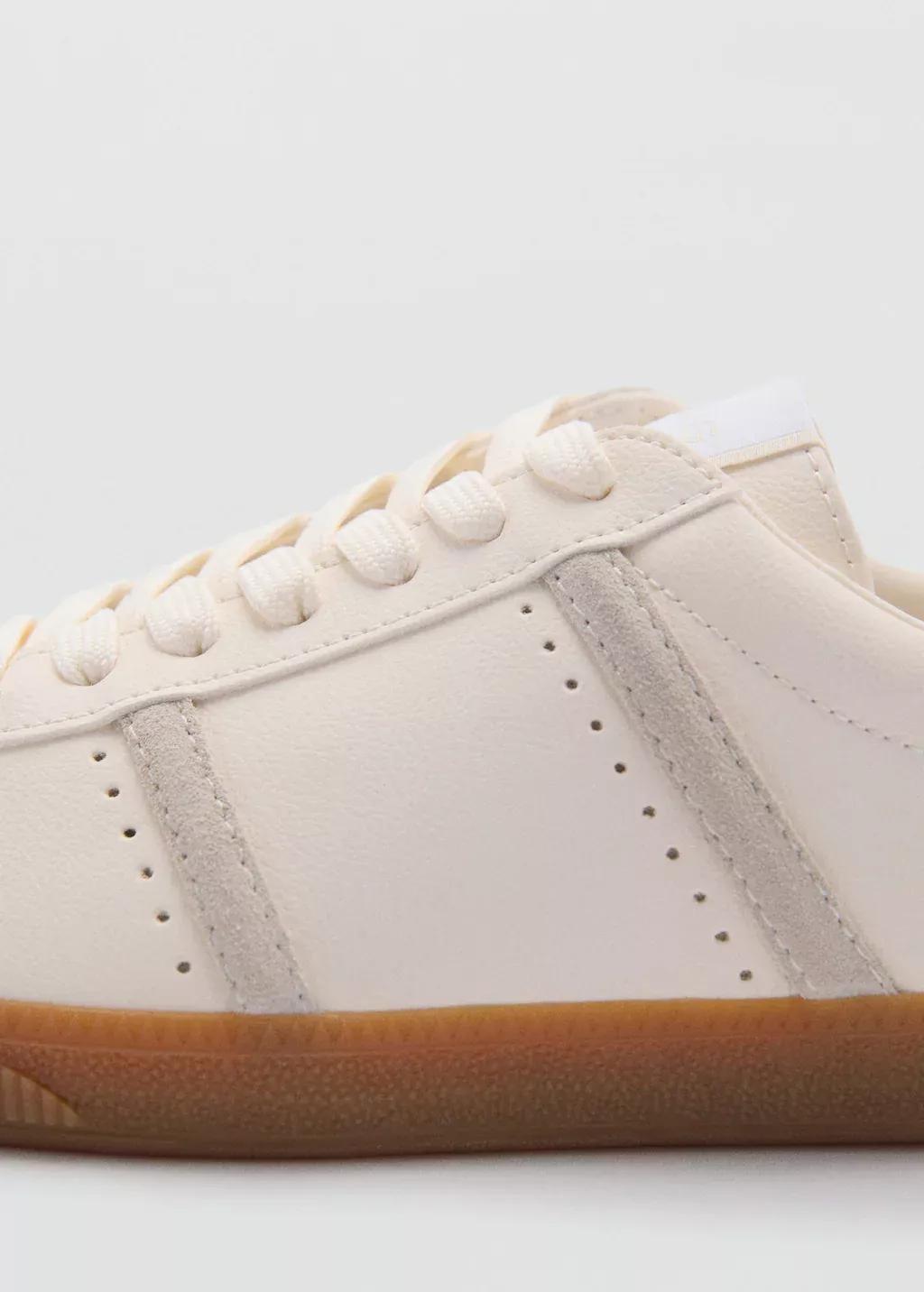 White Contrast Panel Sneakers, , large image number 2