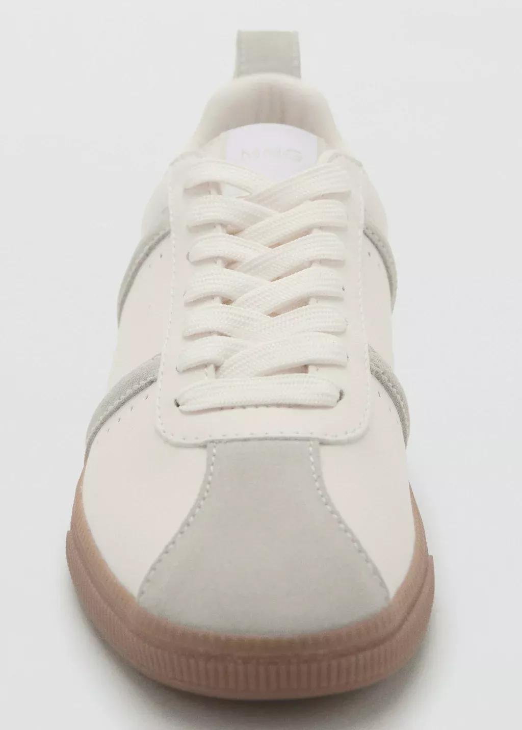 White Contrast Panel Sneakers, , large image number 4