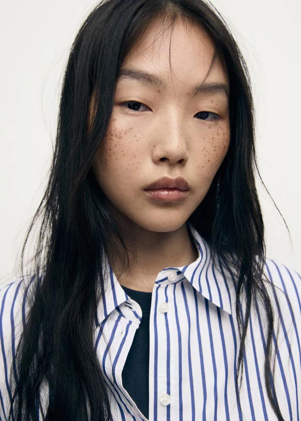 Blue Striped Cropped Shirt, , large image number 3
