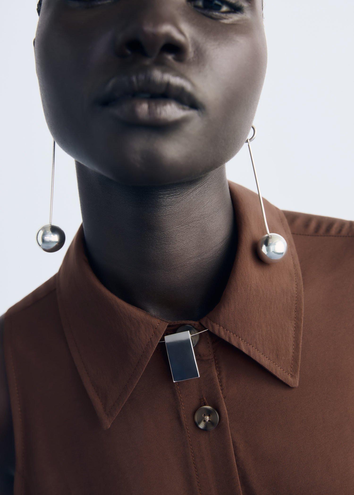 Brown Belt Shirt Dress, 0201_30, large image number 3