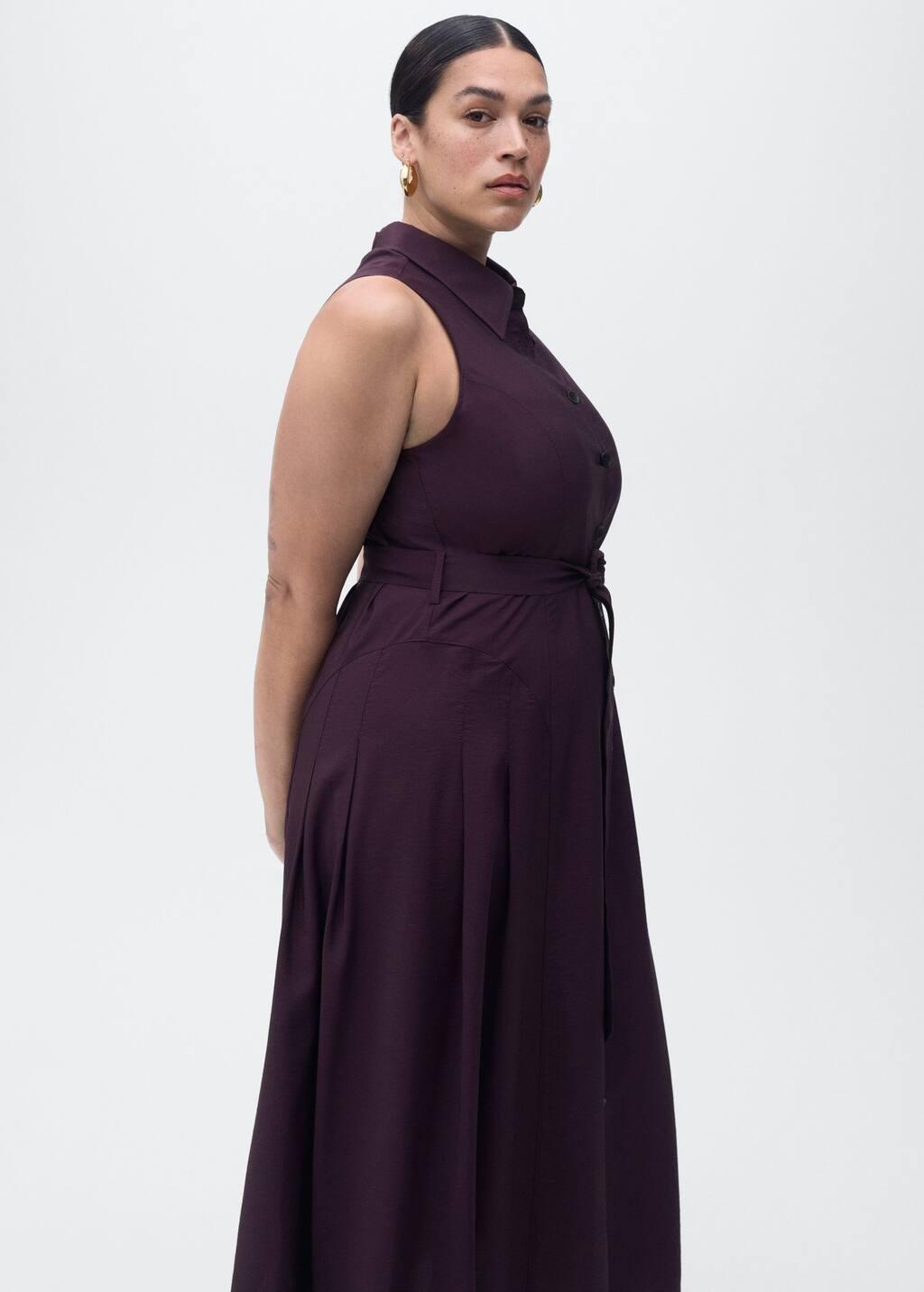 Purple Belt Shirt Dress, Medium Purple, large image number 5