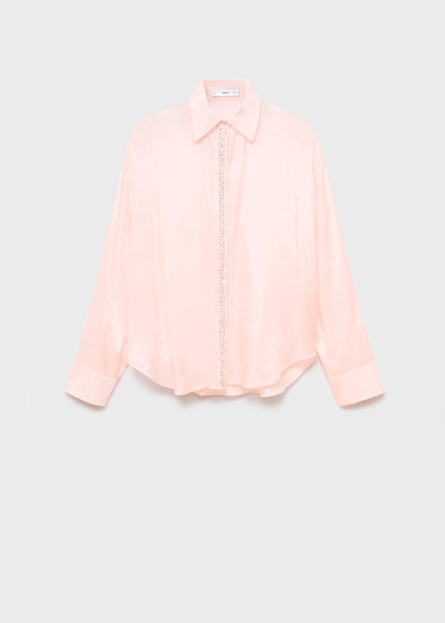 Pink Lt Pastel Modal Shirt With Rhinestones, , large image number 7
