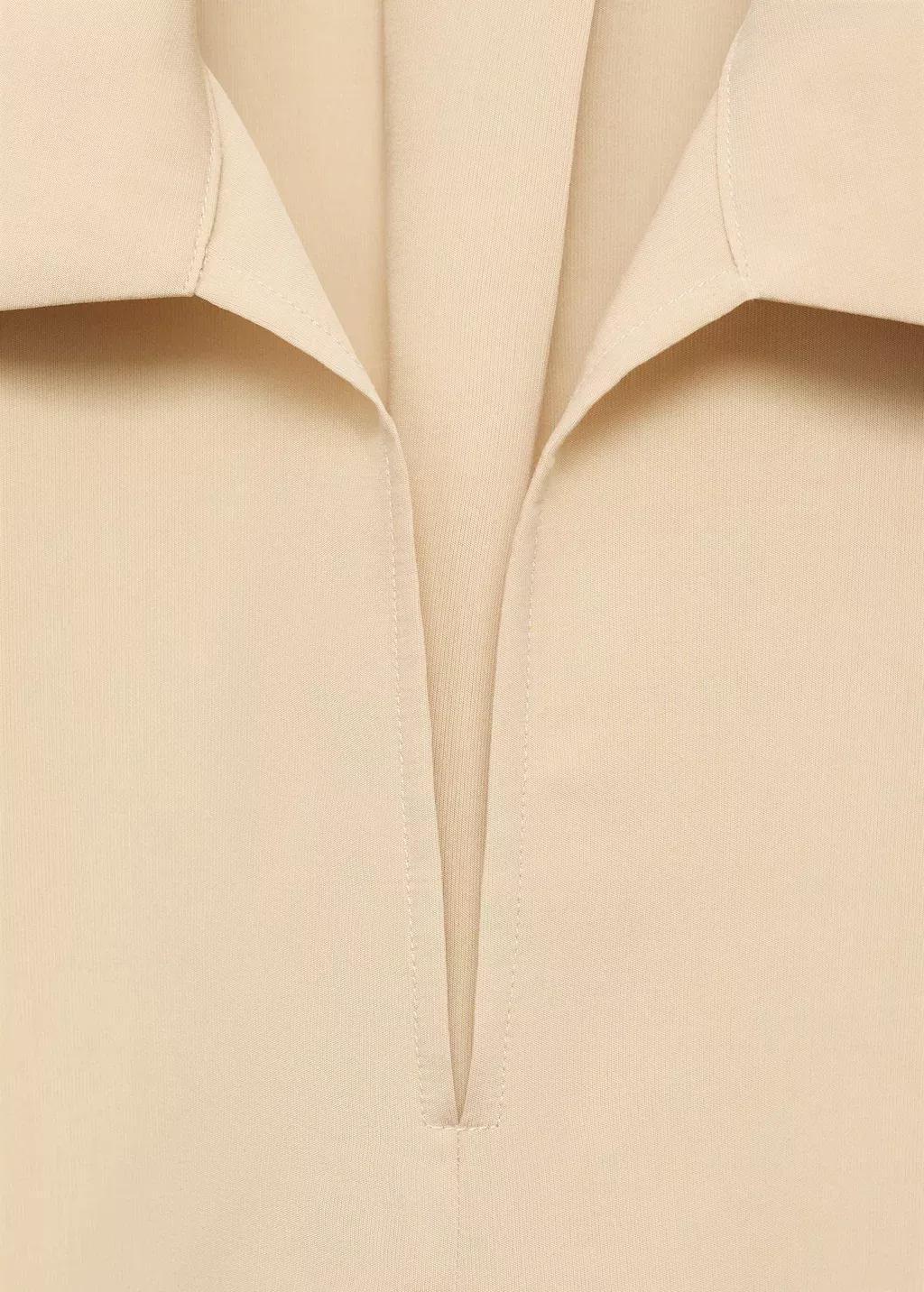 Brown Lt Pastel Oversized three-quarter sleeve shirt, Light Pastel Brown, large image number 4