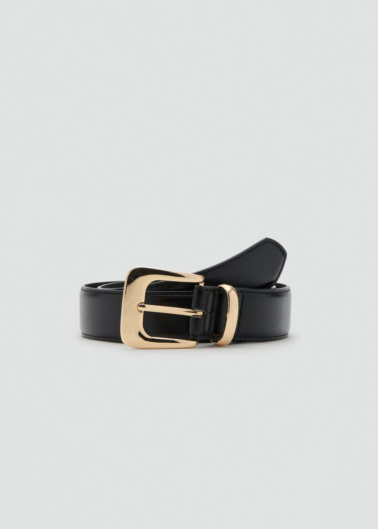 Black Metal Buckle Belt, , medium