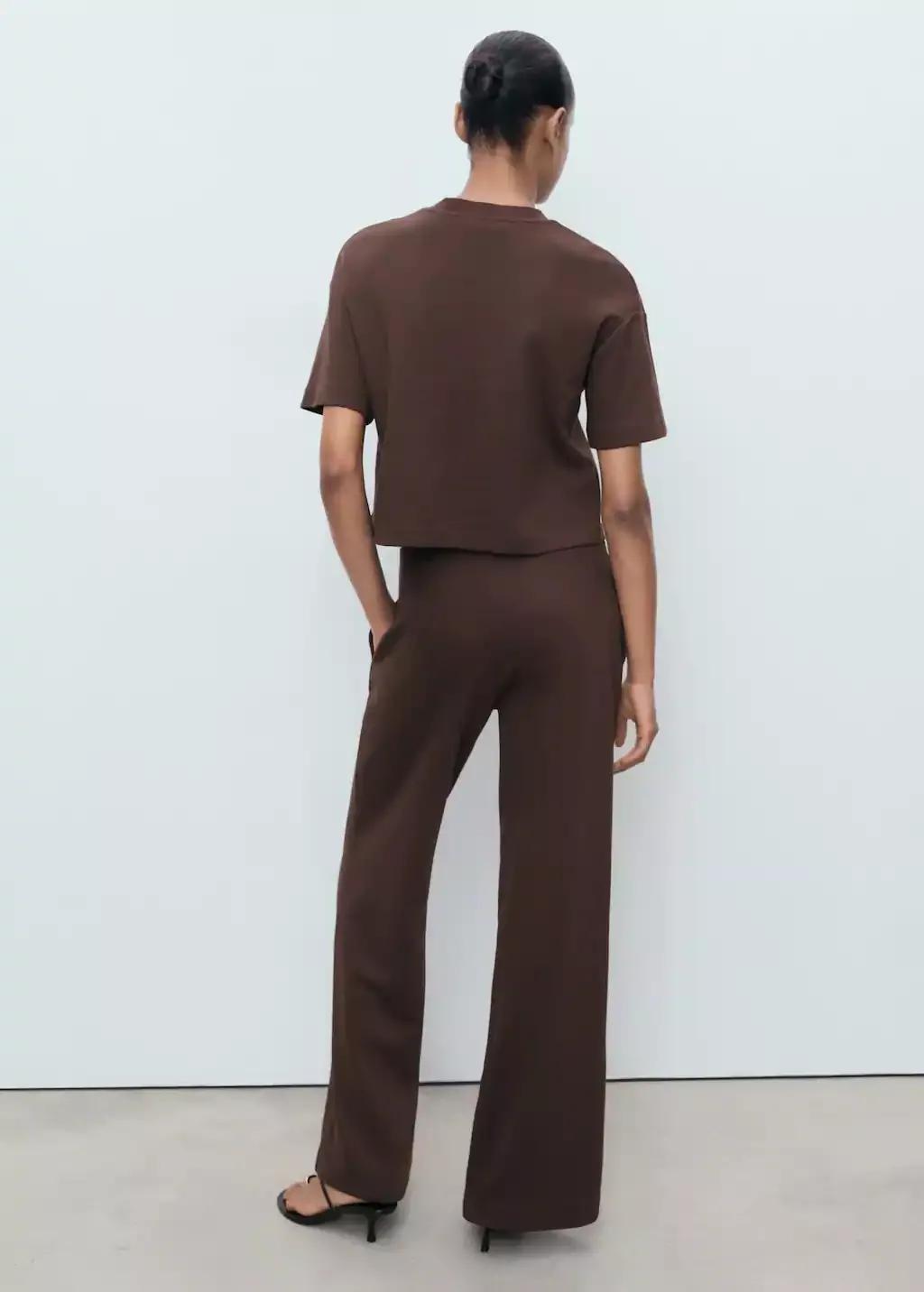 Brown Cotton Short-Sleeved T-Shirt, 0201_30, large image number 11