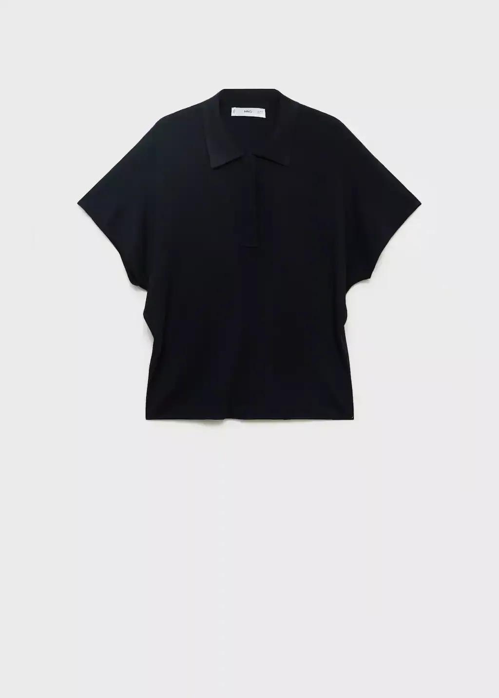 NAVY Short-sleeved polo-neck sweater, Navy, large image number 0