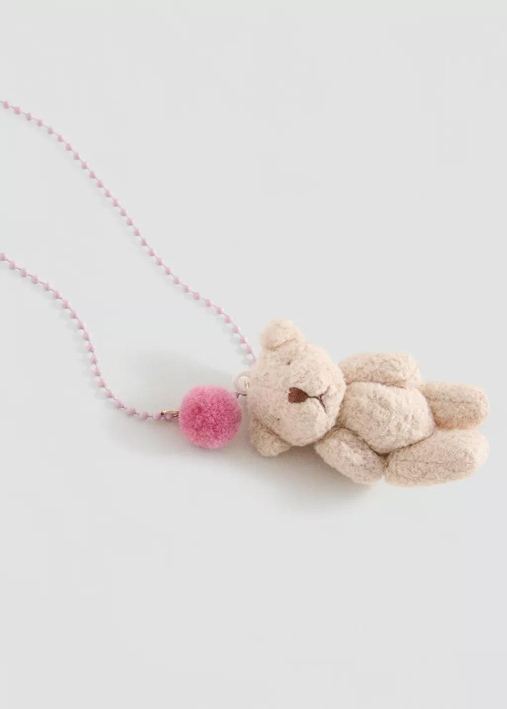Pink Contrasting Necklace, Kids Girls, Light-Pastel Pink, large image number 0