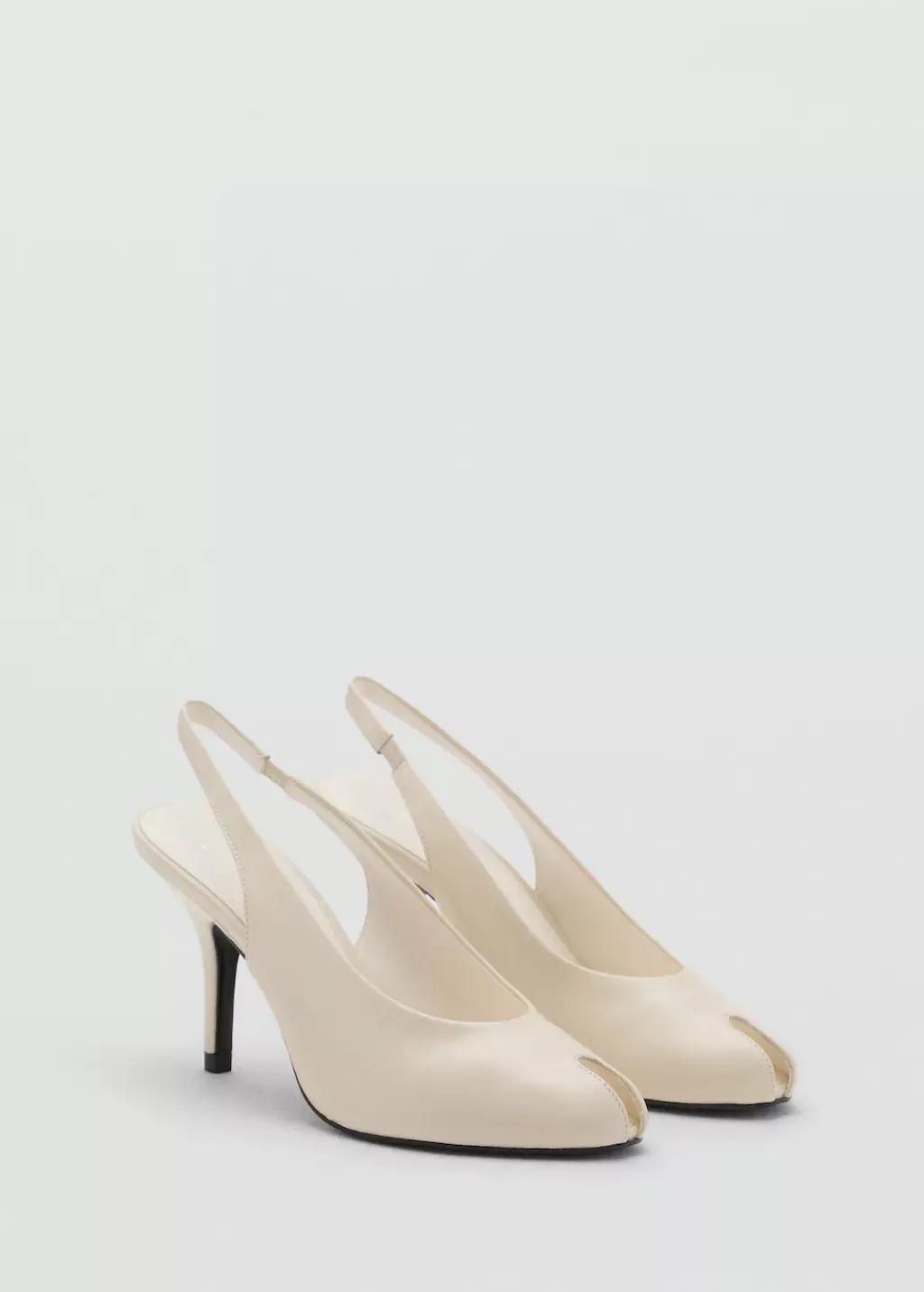Beige Leather Peep-Toe High-Heeled Shoes, 0201_05, medium