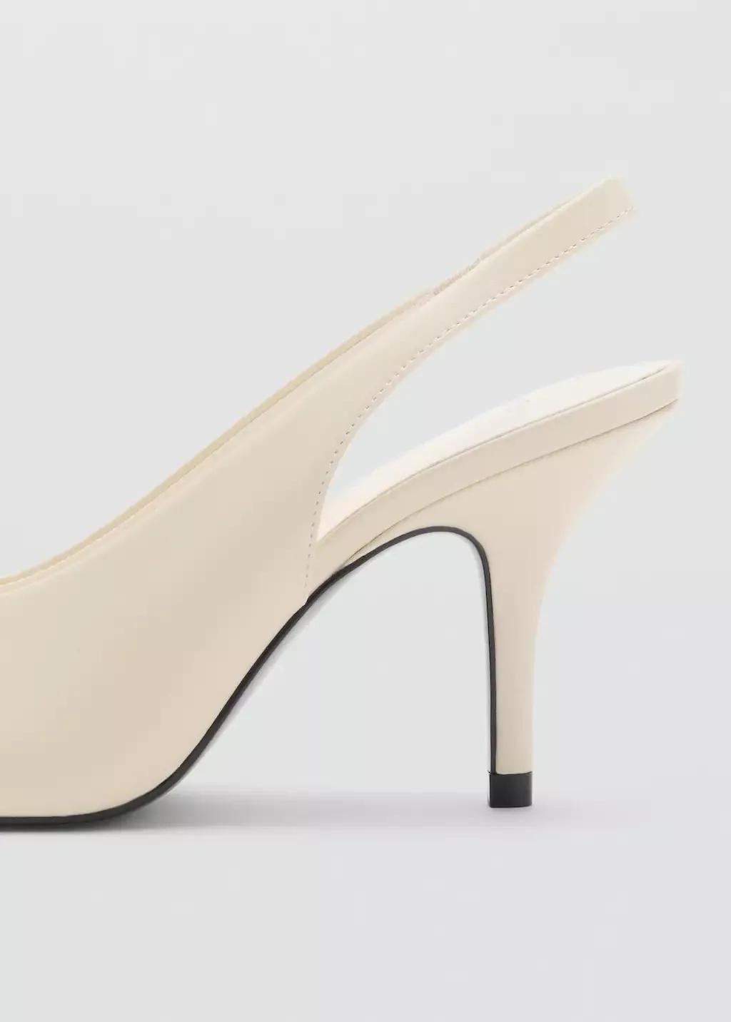 Beige Leather Peep-Toe High-Heeled Shoes, 0201_05, large image number 1
