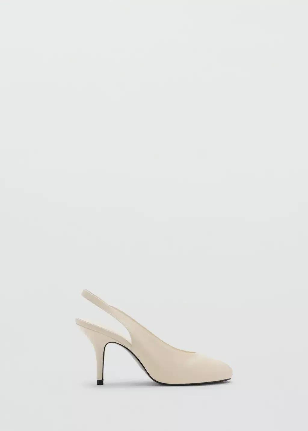 Beige Leather Peep-Toe High-Heeled Shoes, 0201_05, large image number 3