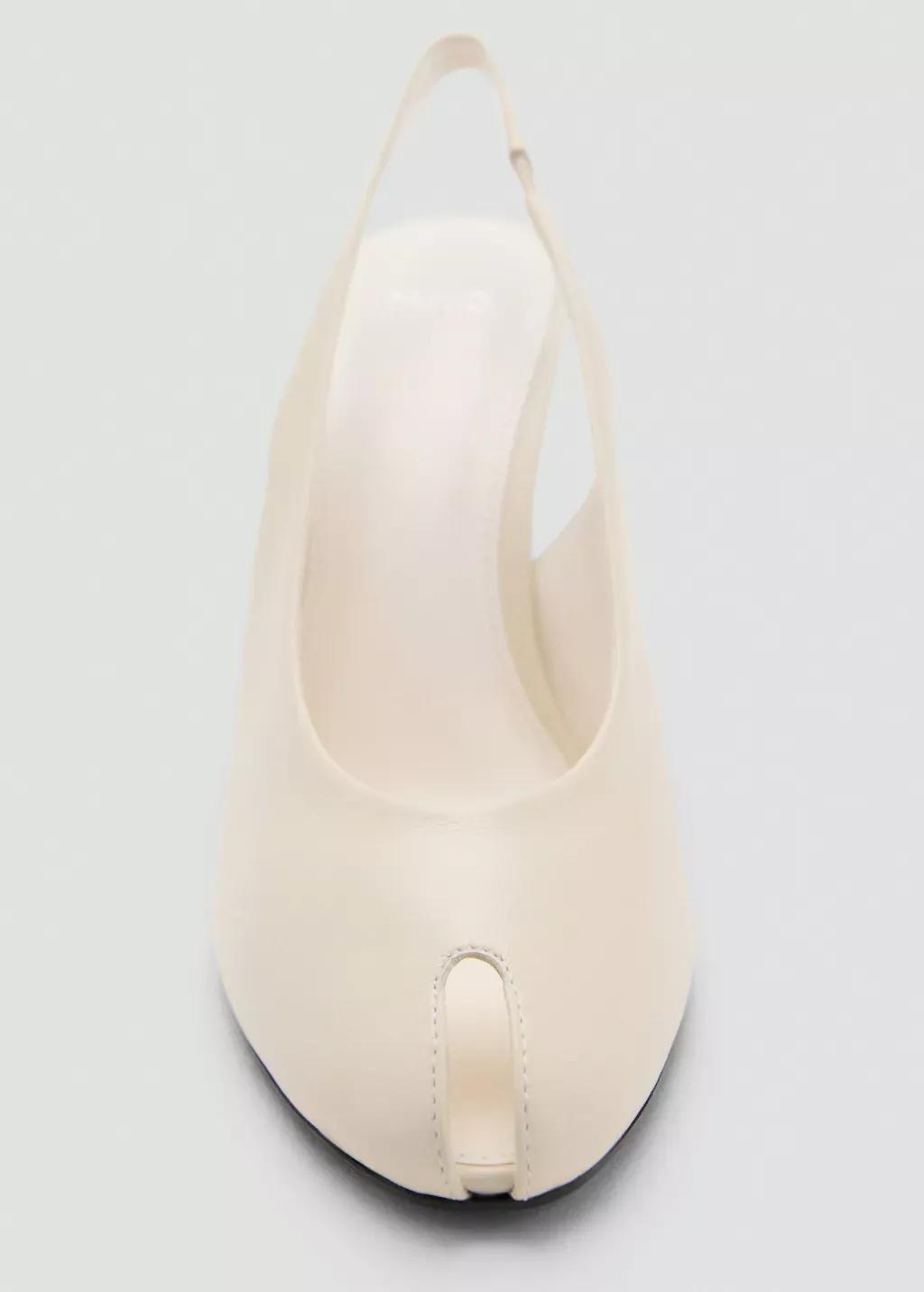 Beige Leather Peep-Toe High-Heeled Shoes, 0201_05, large image number 4