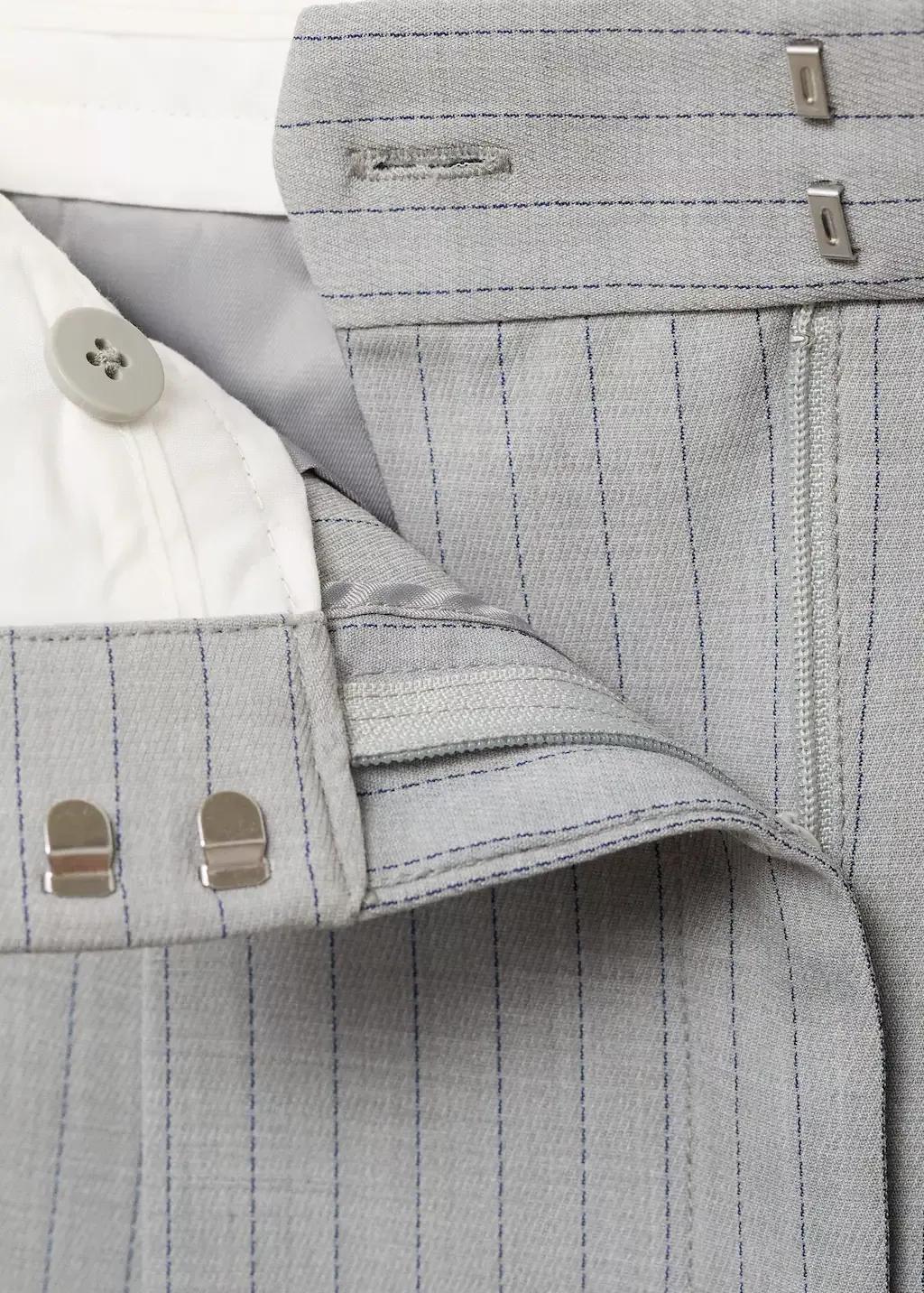 Grey Pinstripe Suit Trousers, , large image number 8