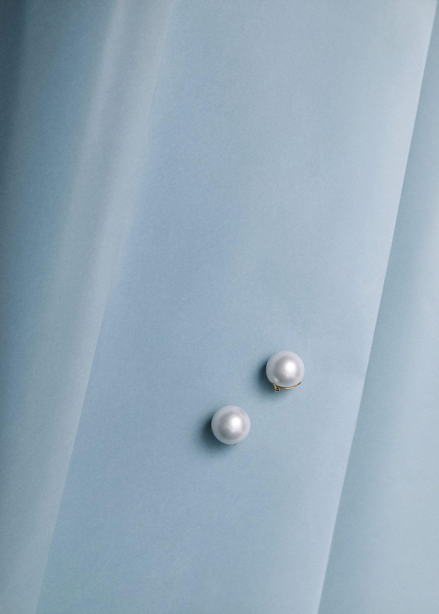 White Pearl Earrings, White, large image number 4