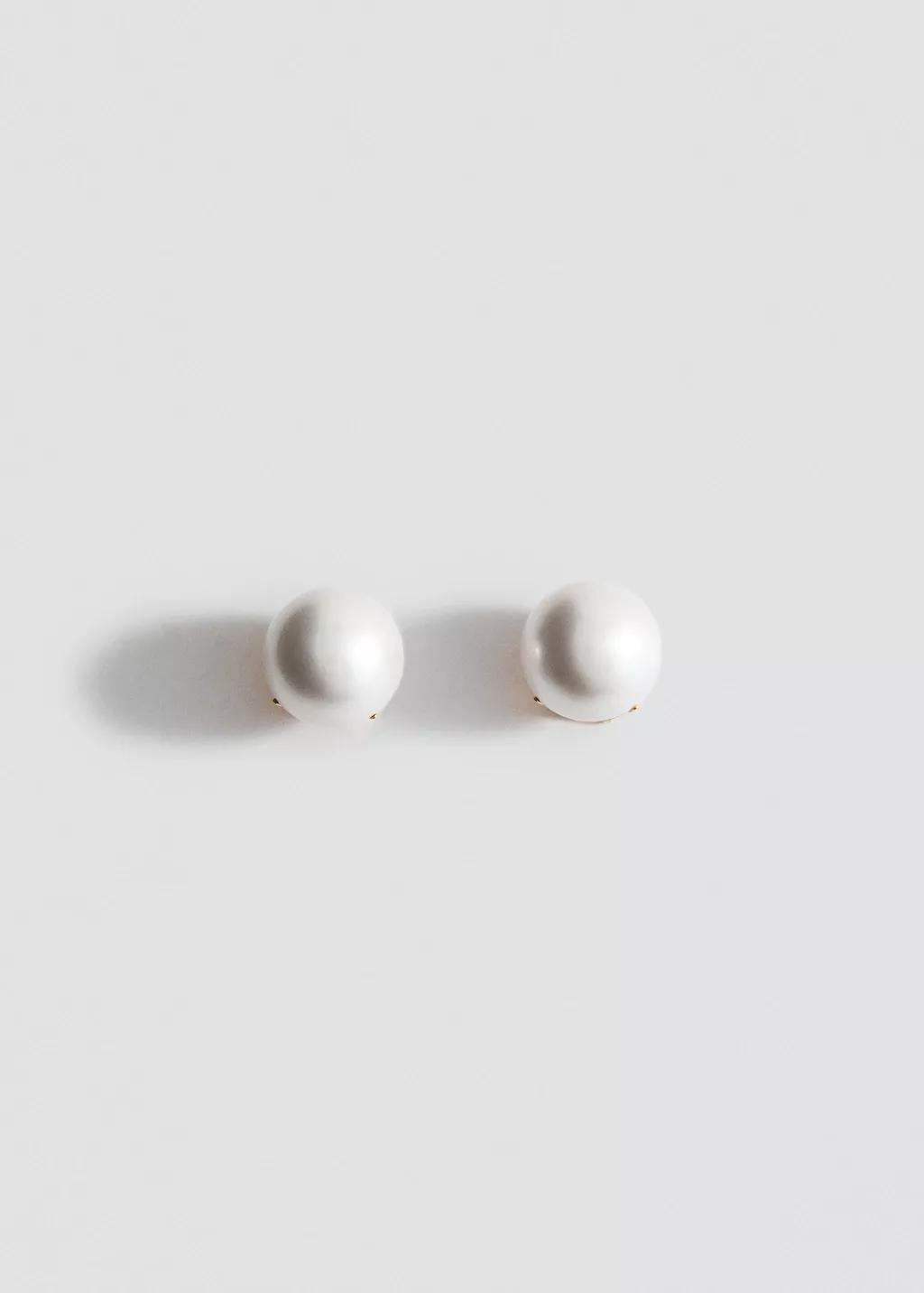 White Pearl Earrings, White, large image number 8