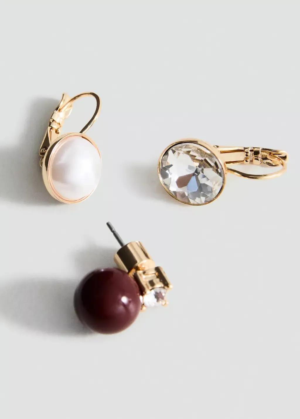 Gold Combined Earring Set, Gold, large image number 1