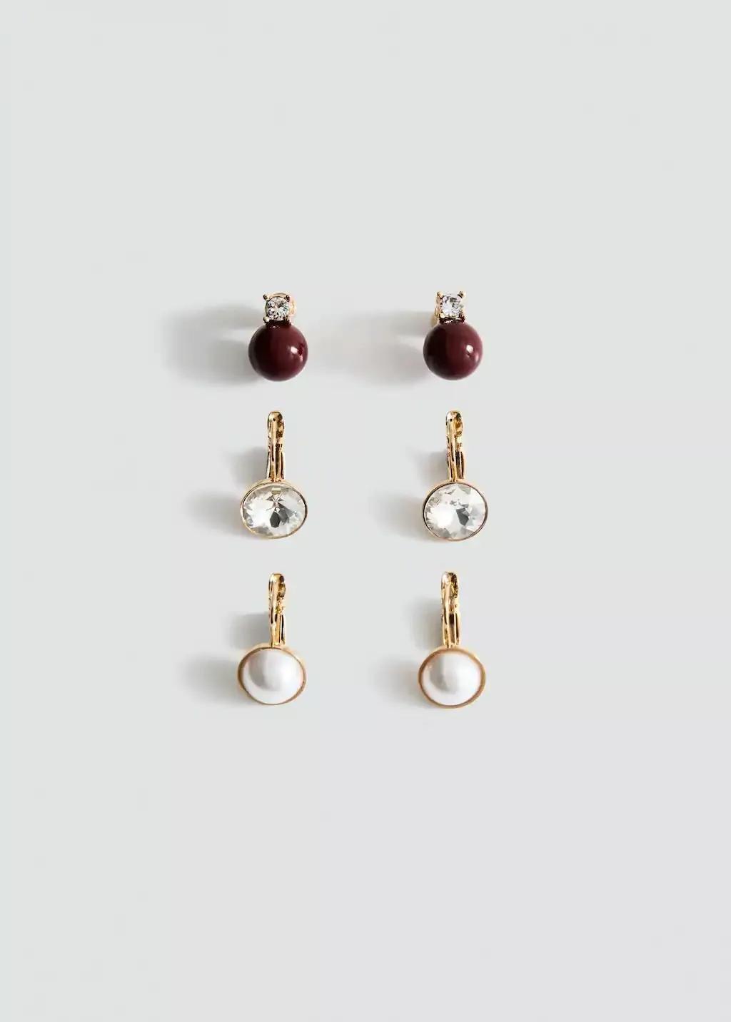 Gold Combined Earring Set, Gold, large image number 3