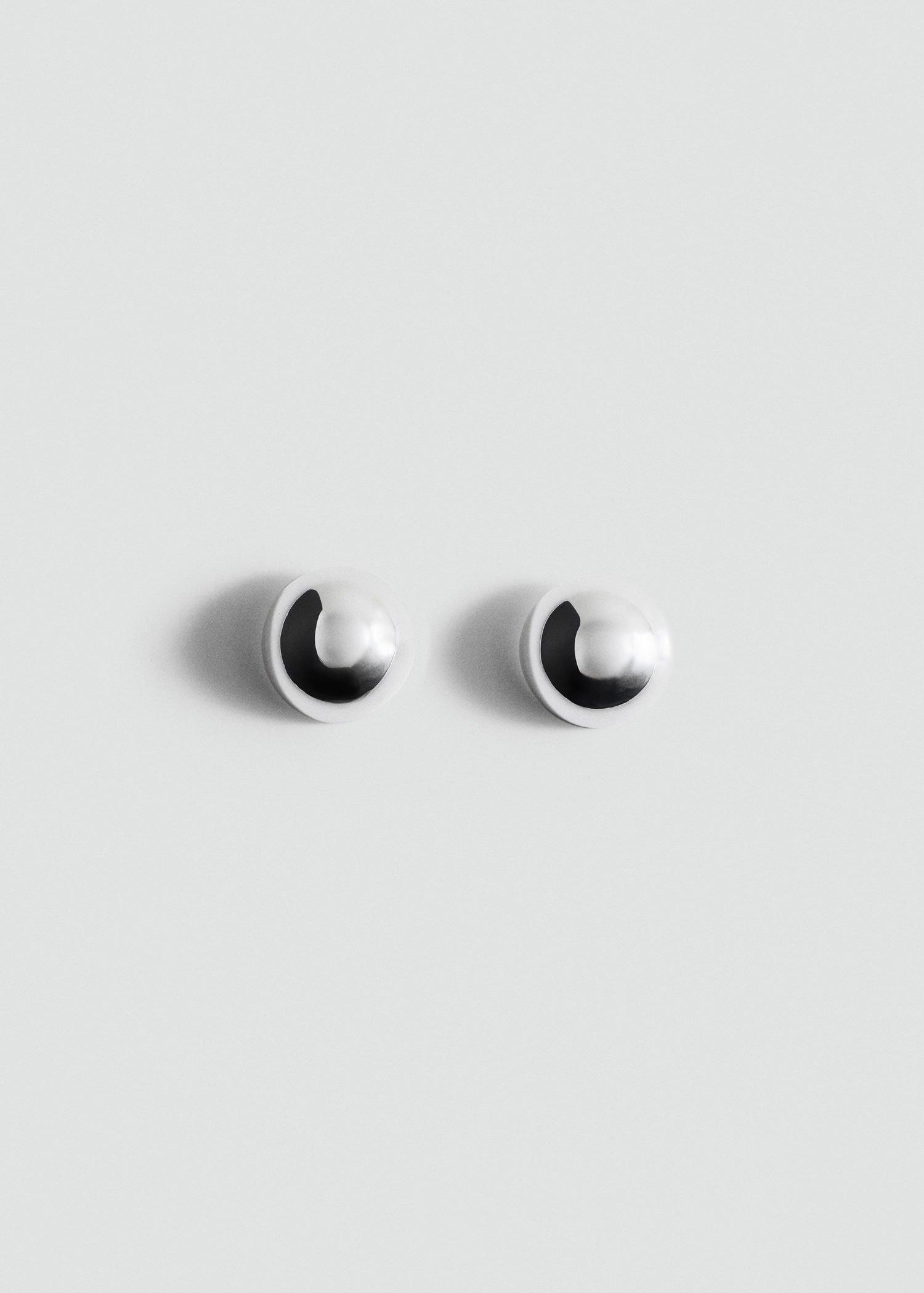 Silver Round Volume Earrings, 0201_PL, large image number 1