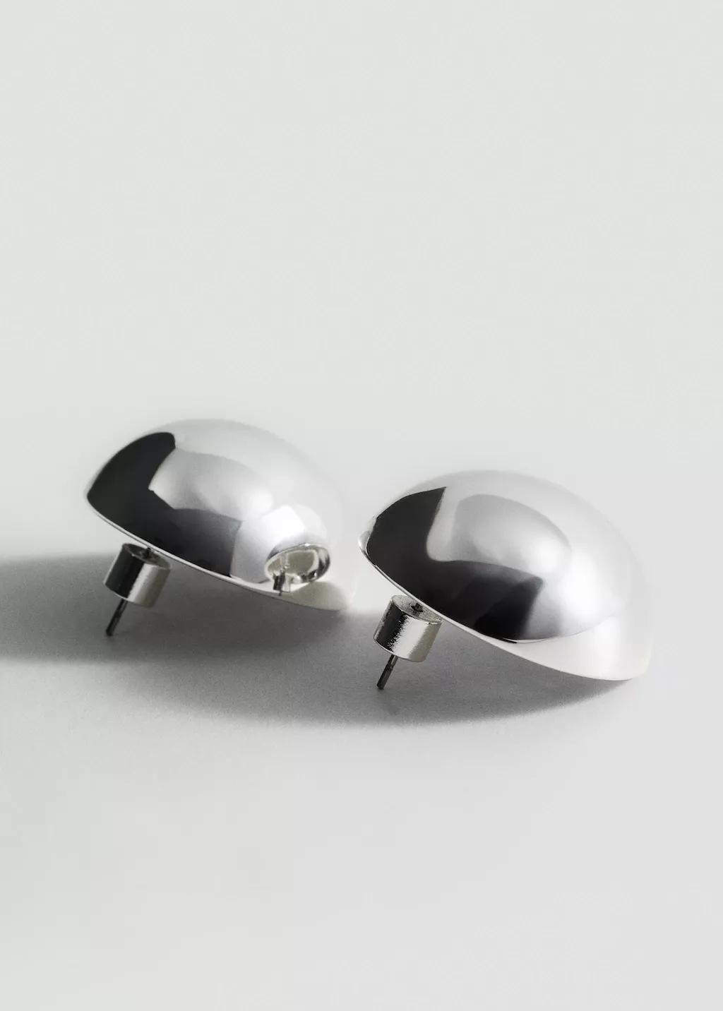Silver Round Volume Earrings, 0201_PL, large image number 2