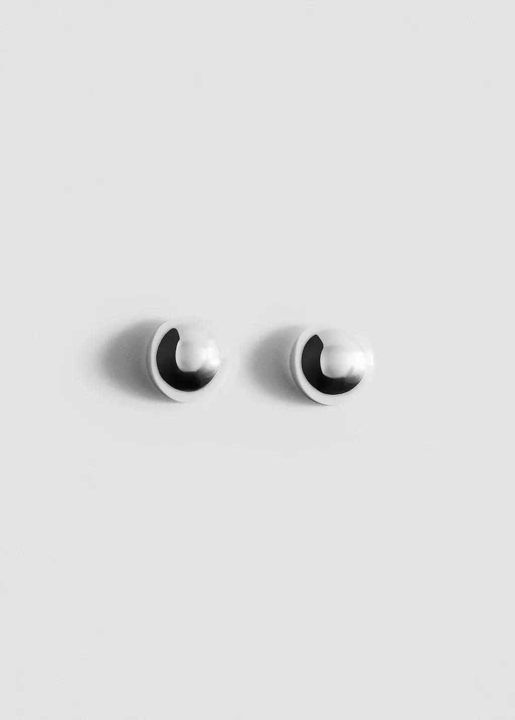 Silver Round Volume Earrings, 0201_PL, large image number 3