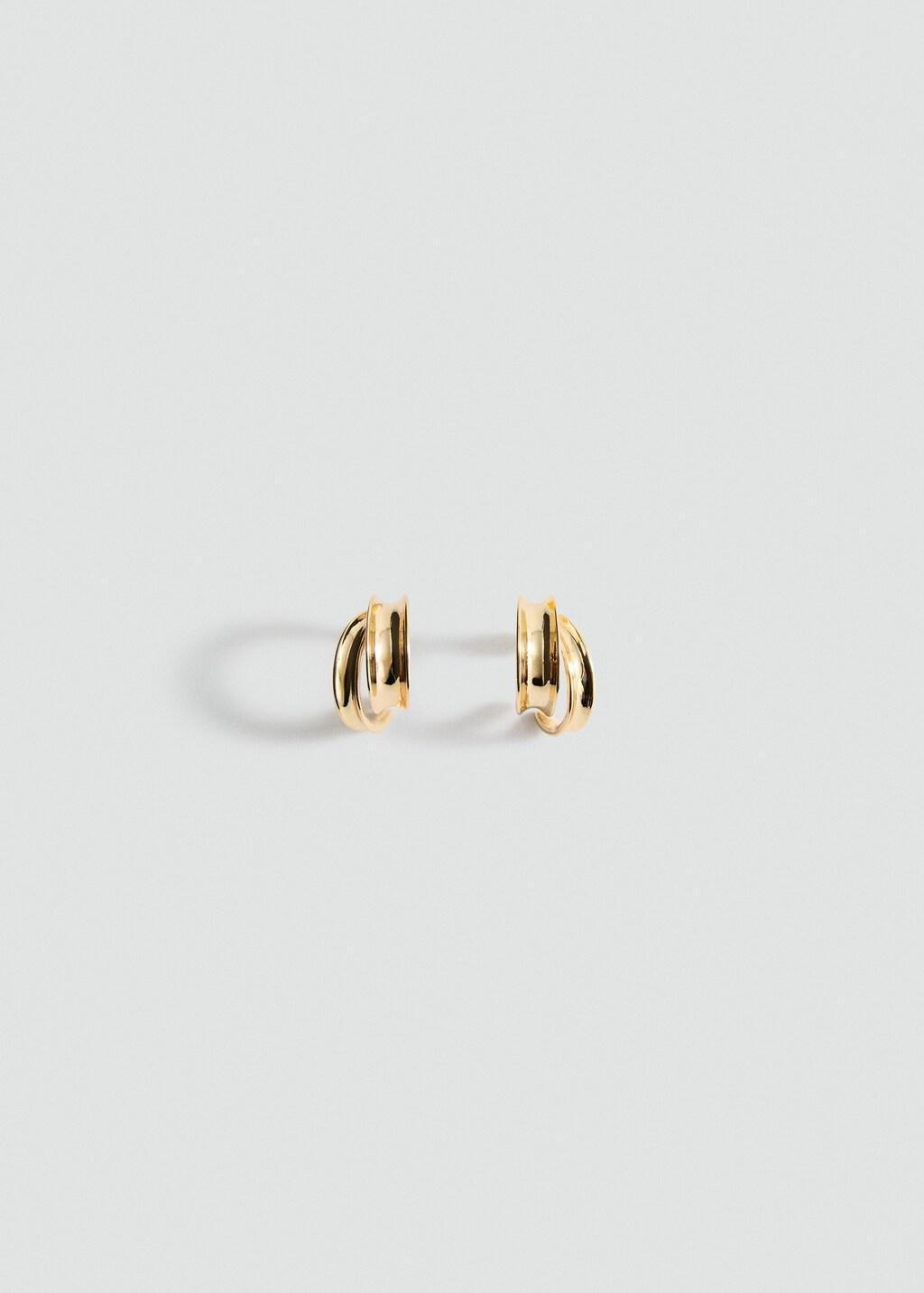 Gold Intertwined Hoop Earrings, 0201_OR, large image number 5