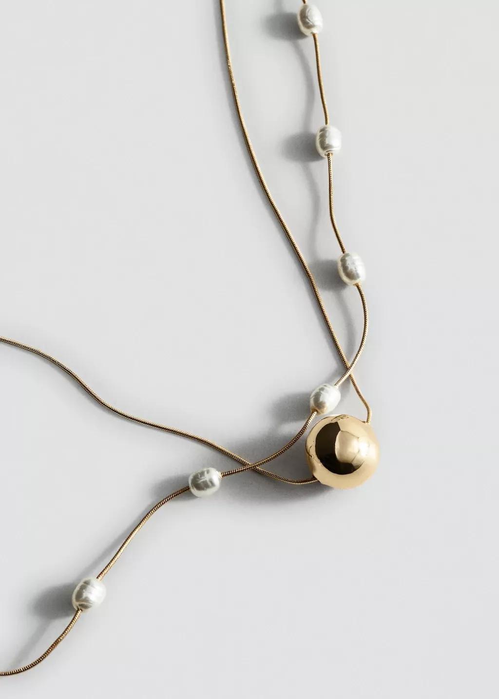 Gold Mixed Double Necklace, Gold, large image number 1