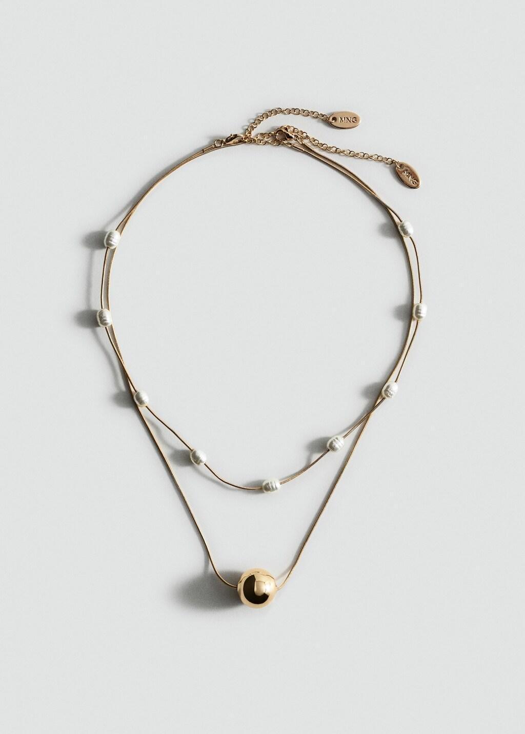 GOLD Mixed double necklace, 0201_OR, large image number 5