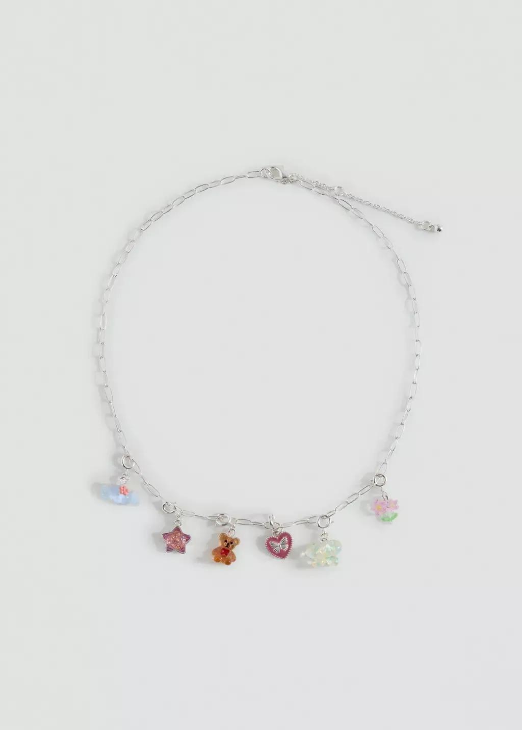 Silver Mixed Bead Necklace, Kids Girl, Silver, large image number 3