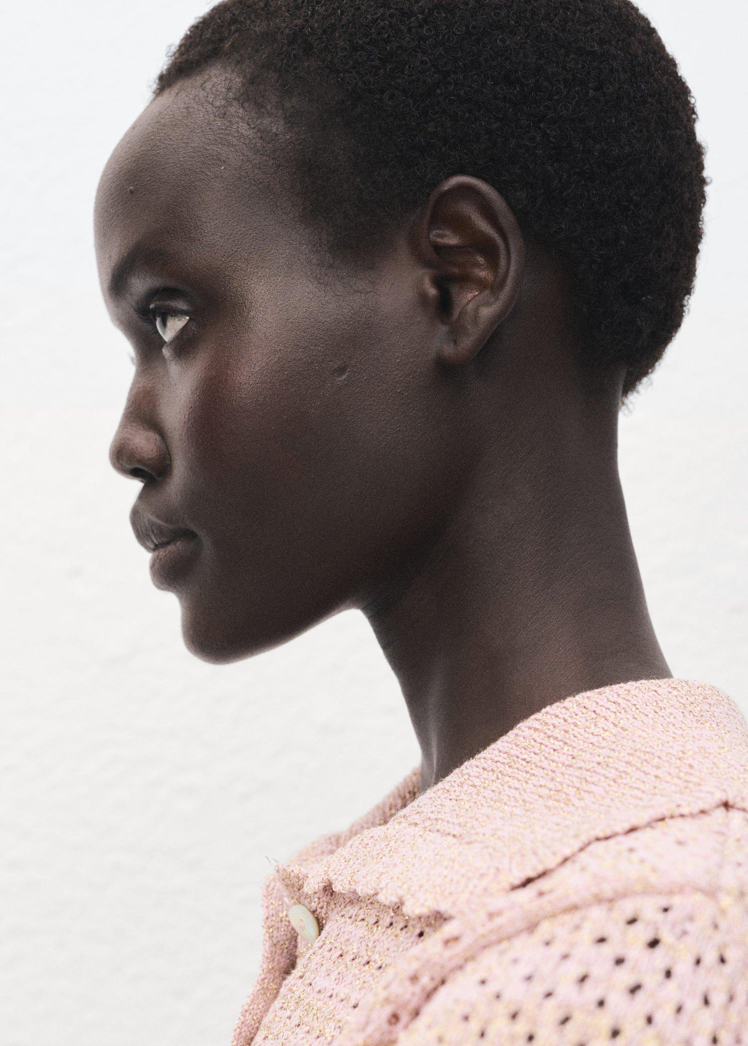 Pink Lt Pastel Short-Sleeved Crochet Sweater, 0201_81, medium