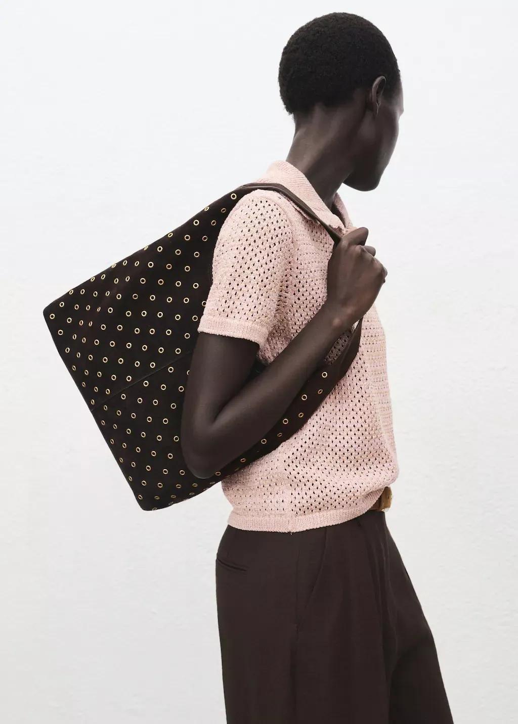 Pink Lt Pastel Short-Sleeved Crochet Sweater, 0201_81, large image number 3