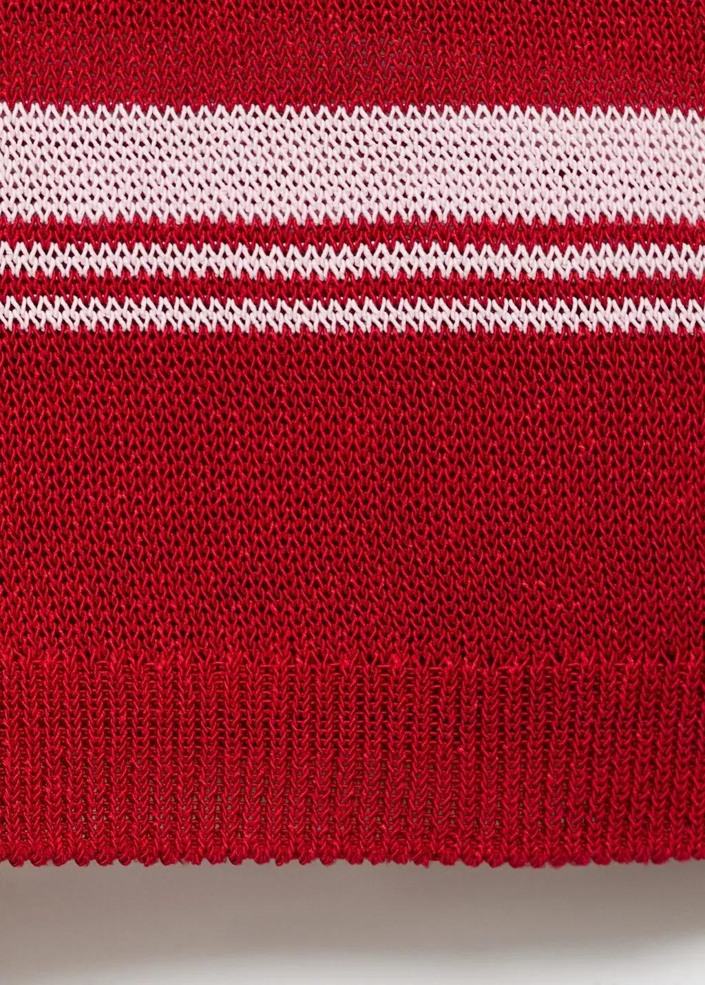 RED Striped polo-neck sweater, , large image number 5