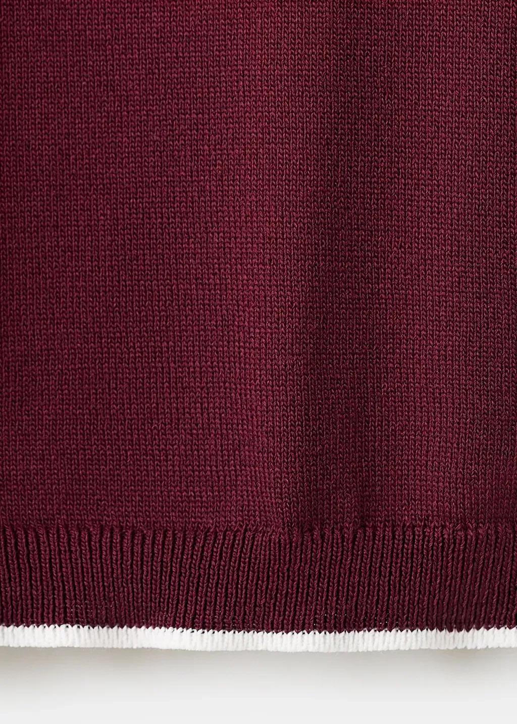 DARK RED Polo-neck sweater with zip, , large image number 1