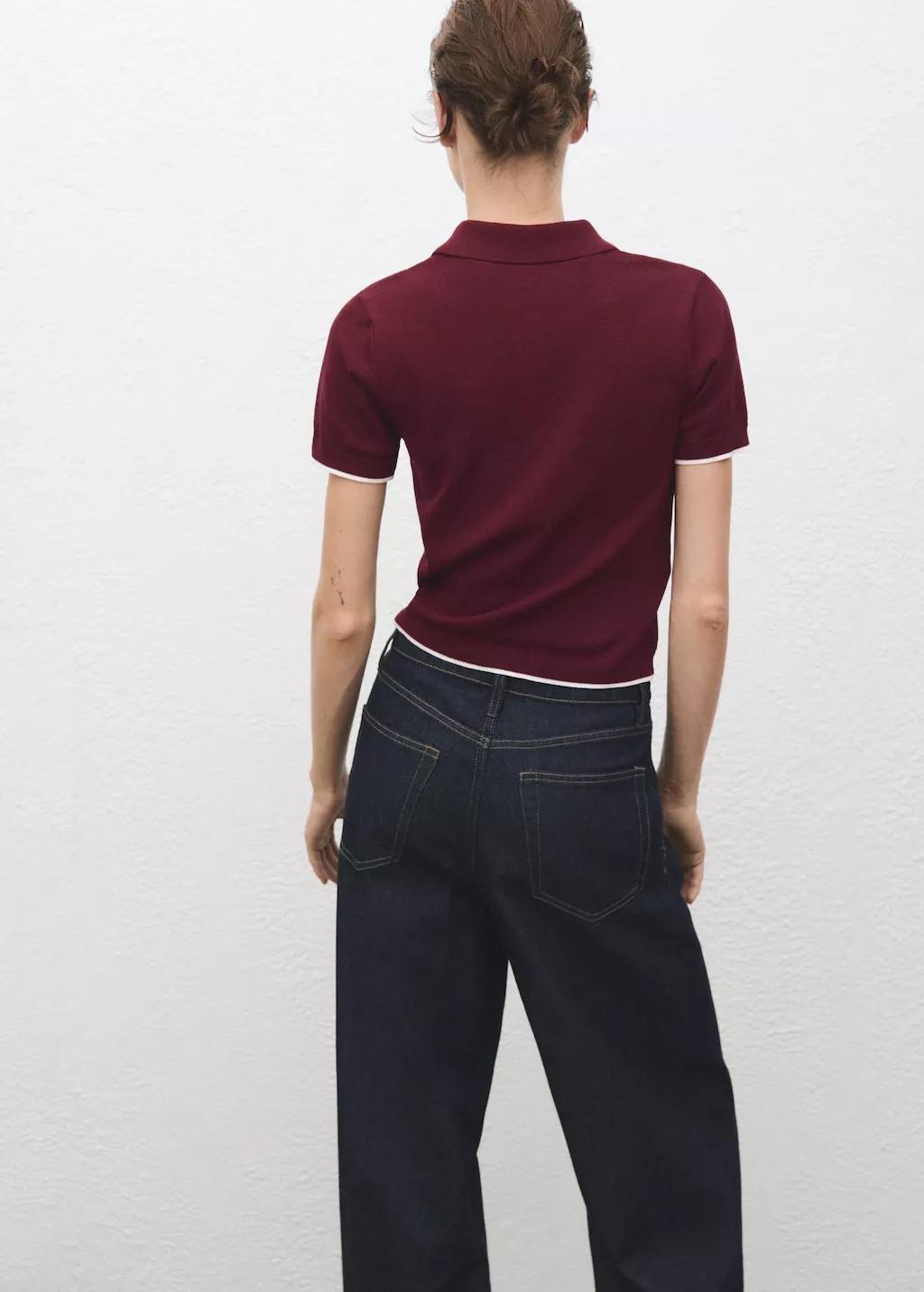 DARK RED Polo-neck sweater with zip, , large image number 2