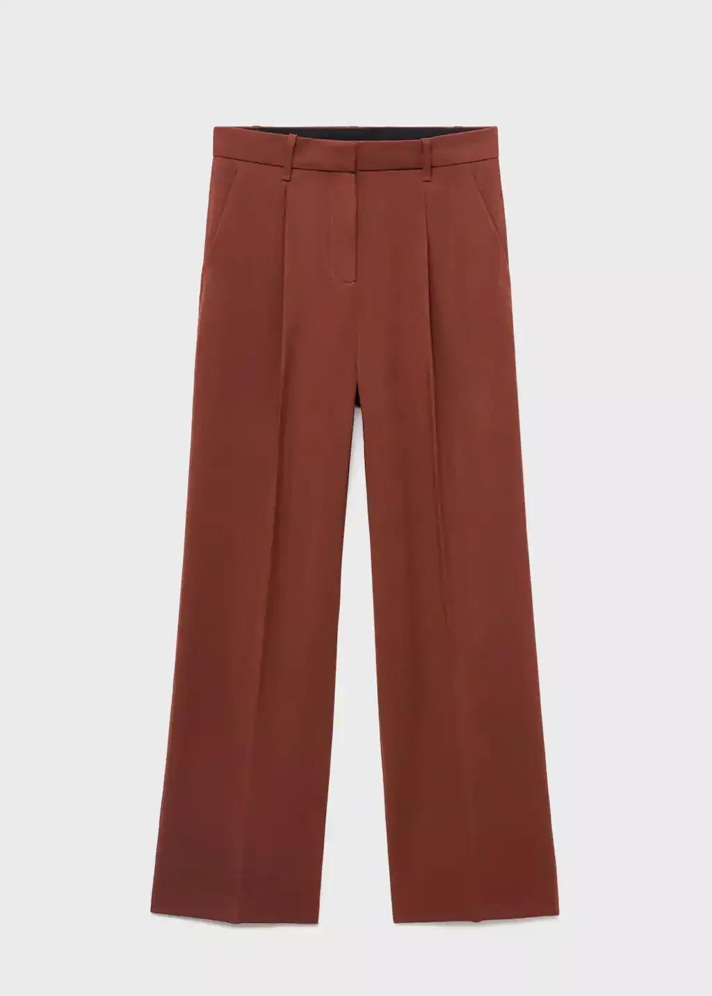 Orange Modal Straight-Fit Trousers, Medium Orange, large image number 3