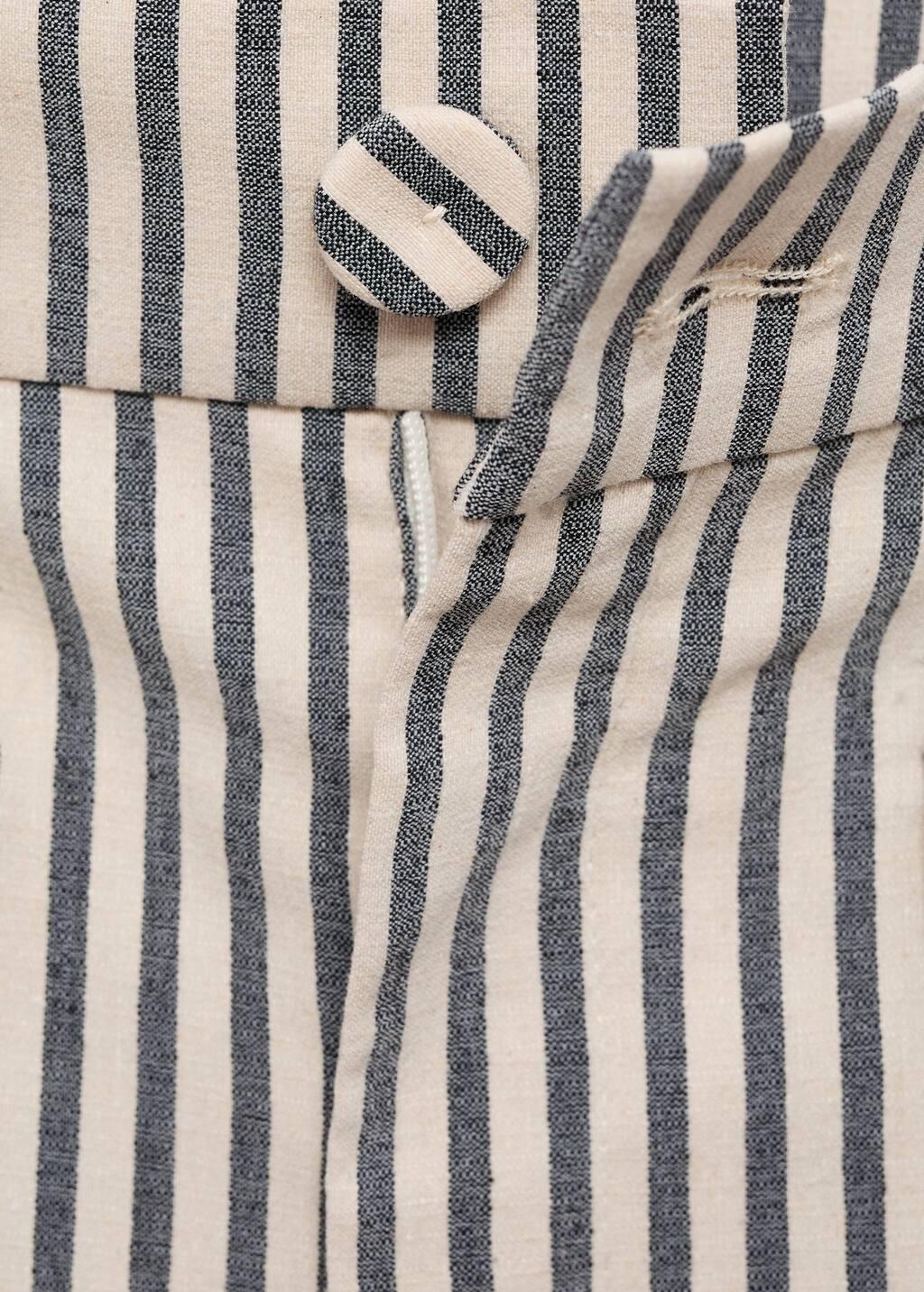 Beige Striped Trousers With Pockets, , large image number 4