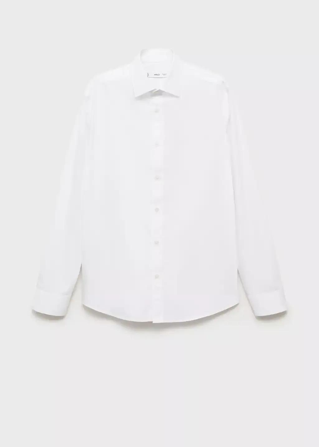 White Regular-Fit Cotton Shirt, White, large image number 3