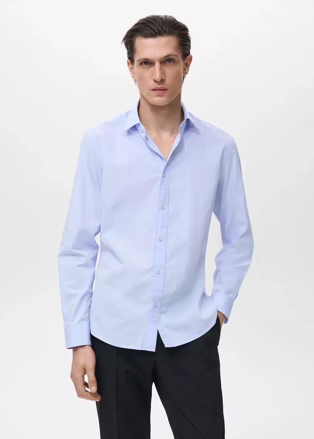 LT-PASTEL BLUE Regular-fit 100% cotton shirt, Light-Pastel Blue, large image number 0