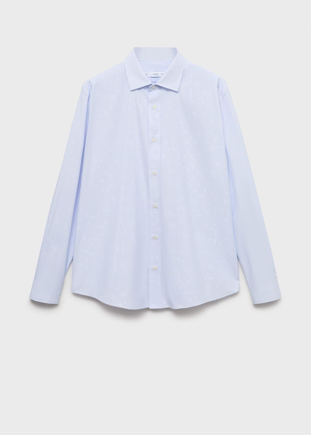 White Regular Fit Striped Cotton Shirt, White, large image number 0