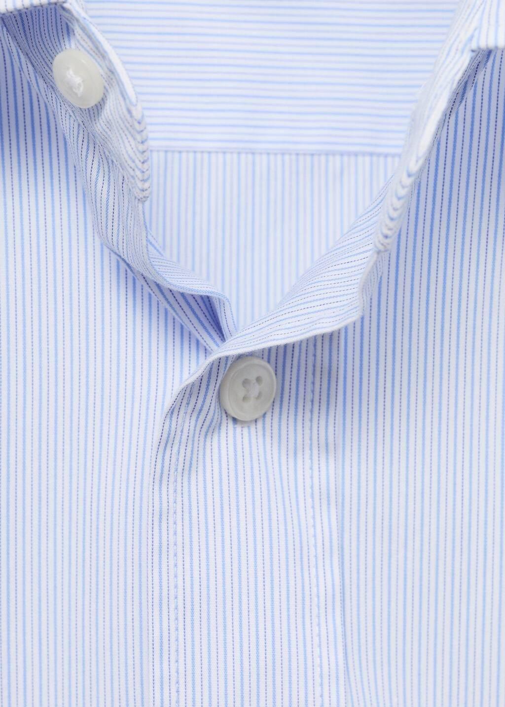 White Regular Fit Striped Cotton Shirt, White, large image number 4