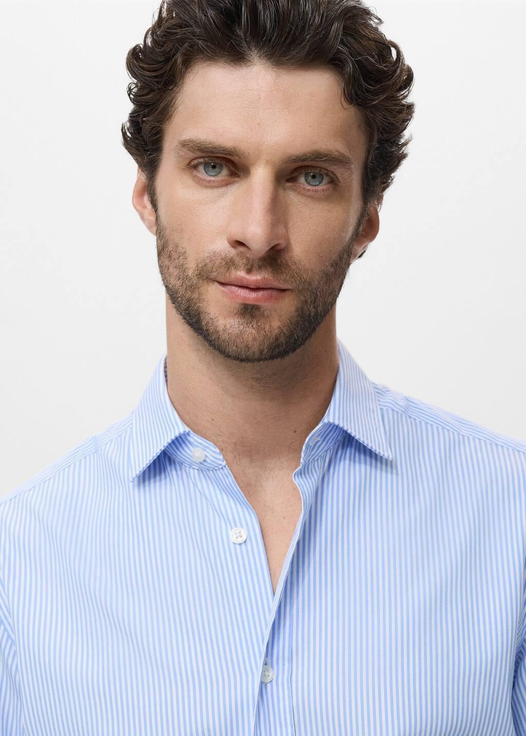 LT-PASTEL BLUE Regular fit striped cotton shirt, Light-Pastel Blue, large image number 1