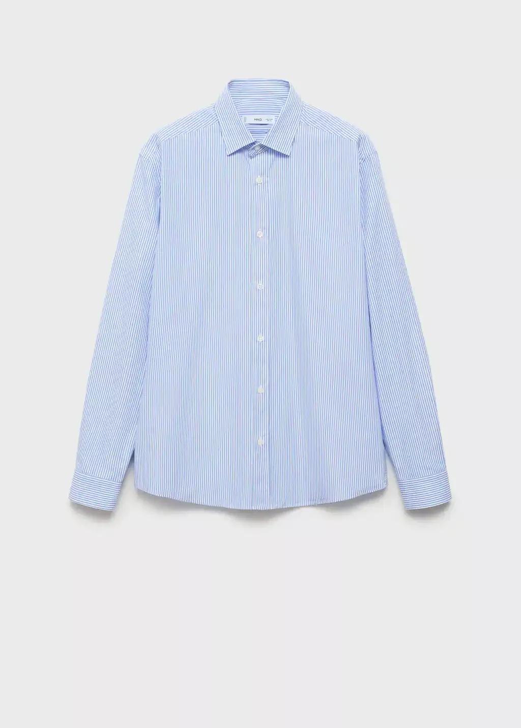 LT-PASTEL BLUE Regular fit striped cotton shirt, Light-Pastel Blue, large image number 3