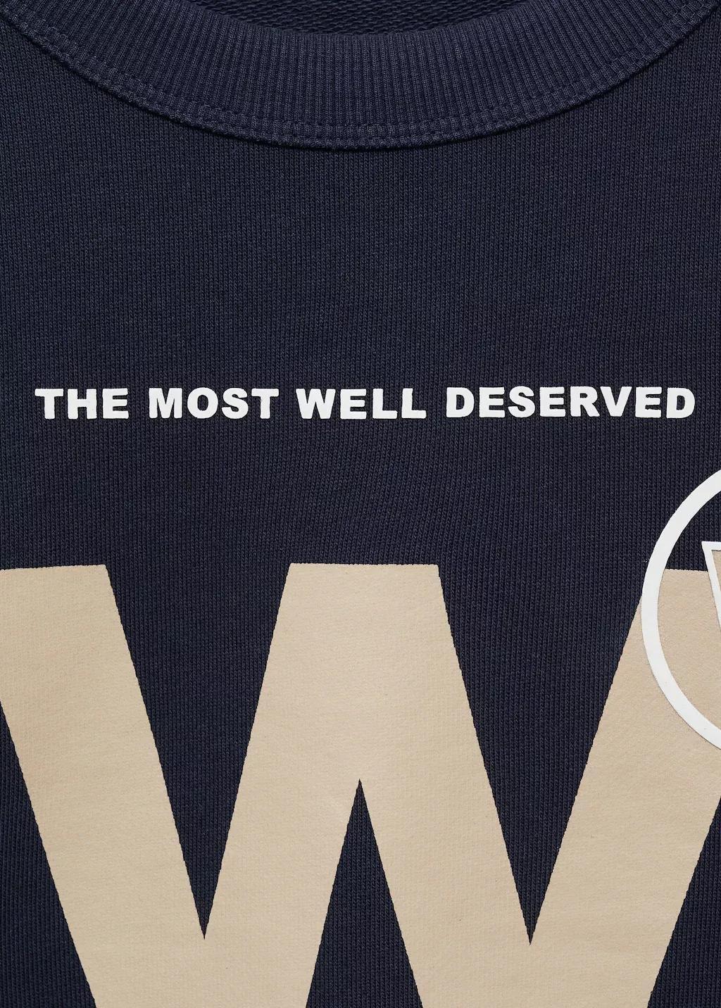 Navy Printed Cotton Sweatshirt, Kids Boy, , large image number 1