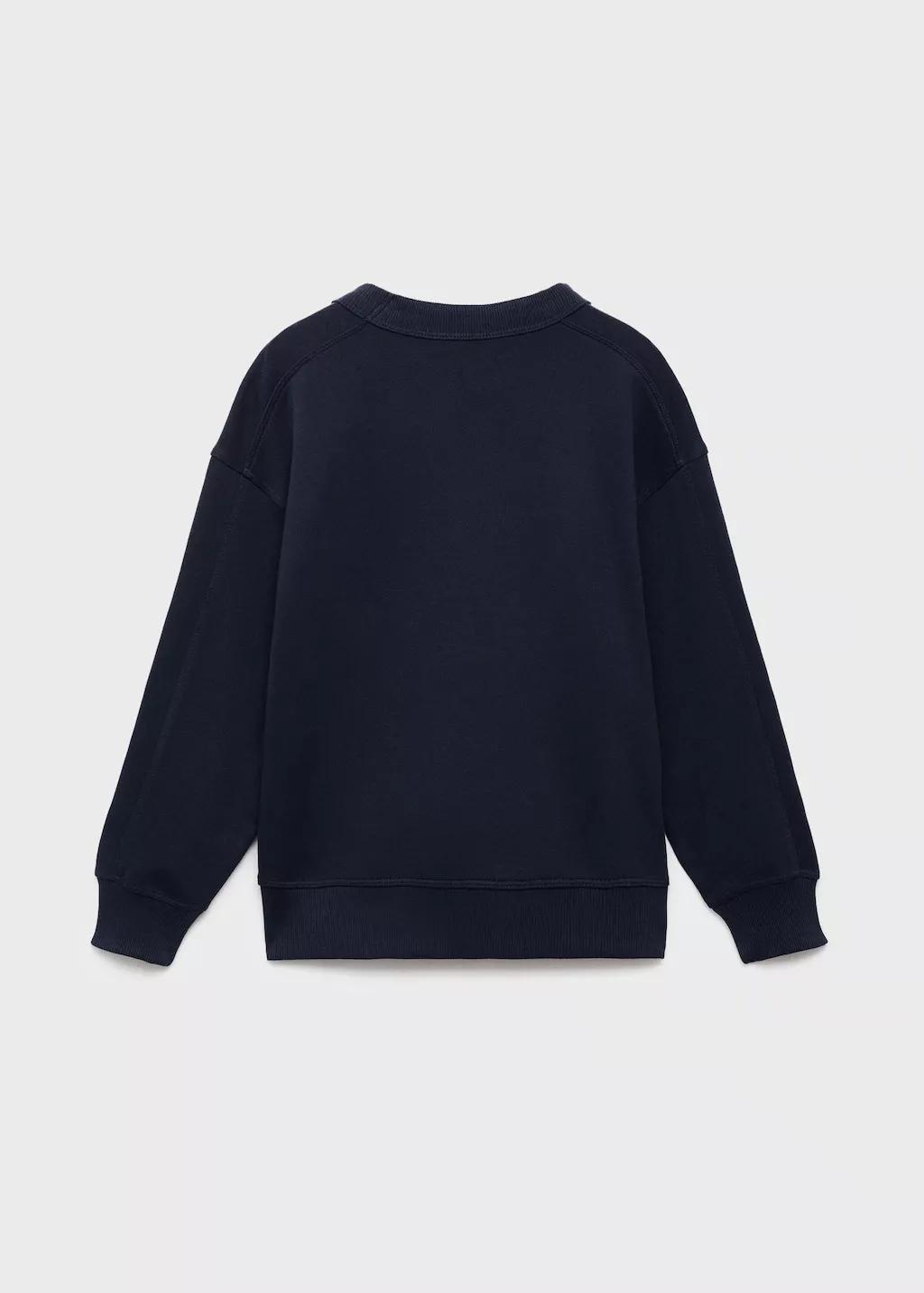 Navy Printed Cotton Sweatshirt, Kids Boy, , large image number 2