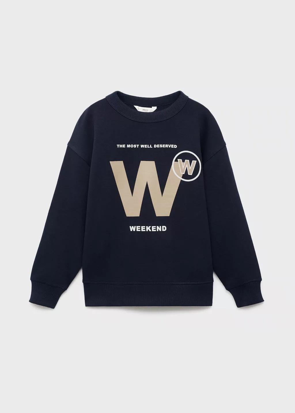 Navy Printed Cotton Sweatshirt, Kids Boy, , large image number 6