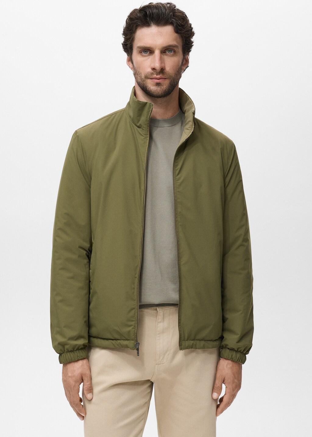 Beige Quilted Water-Repellent Reversible Jacket, Light Beige, large image number 0