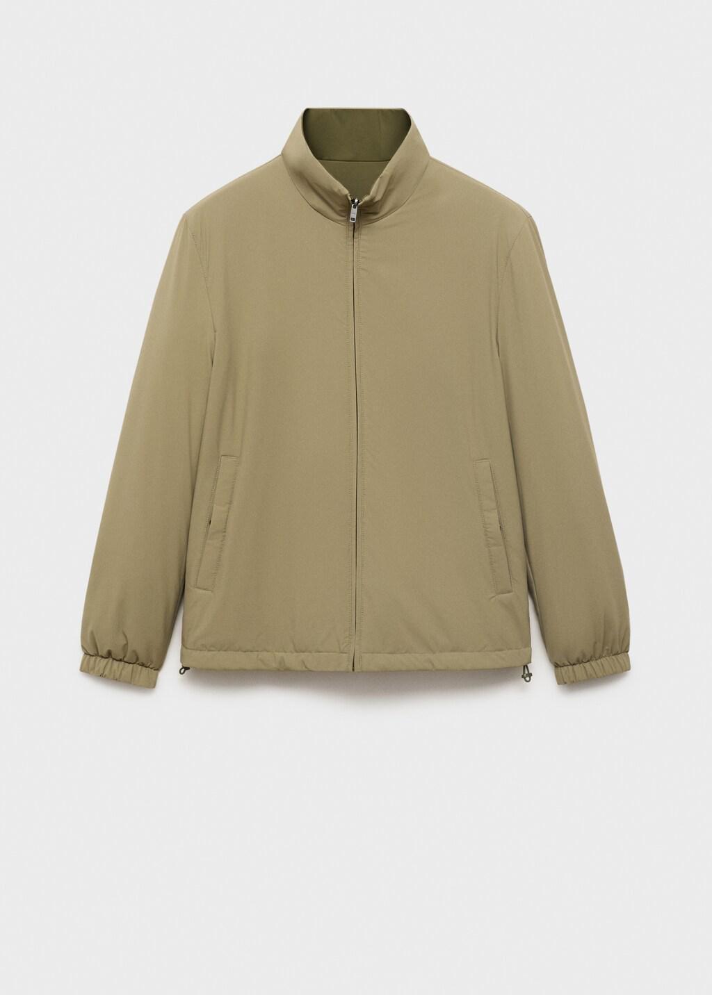 Beige Quilted Water-Repellent Reversible Jacket, Light Beige, large image number 1