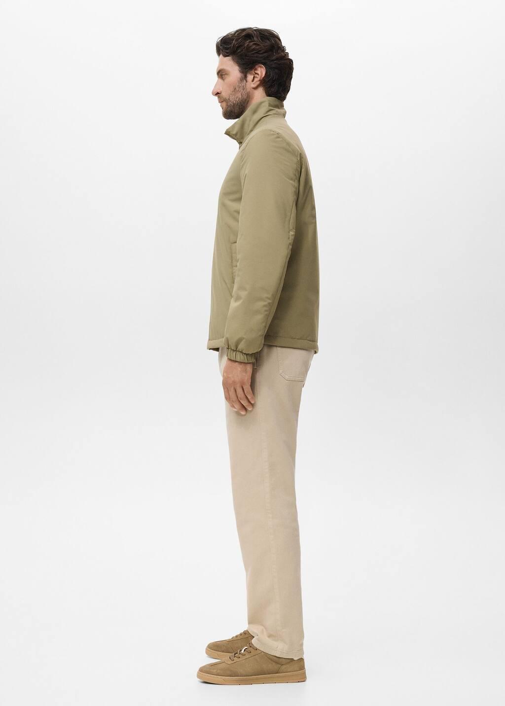 Beige Quilted Water-Repellent Reversible Jacket, Light Beige, large image number 2