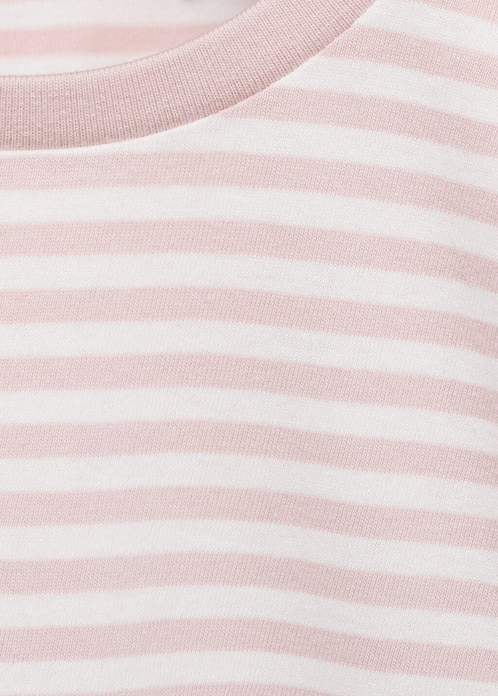 Blue Striped Cotton T-Shirt, Baby Girls, , large image number 0