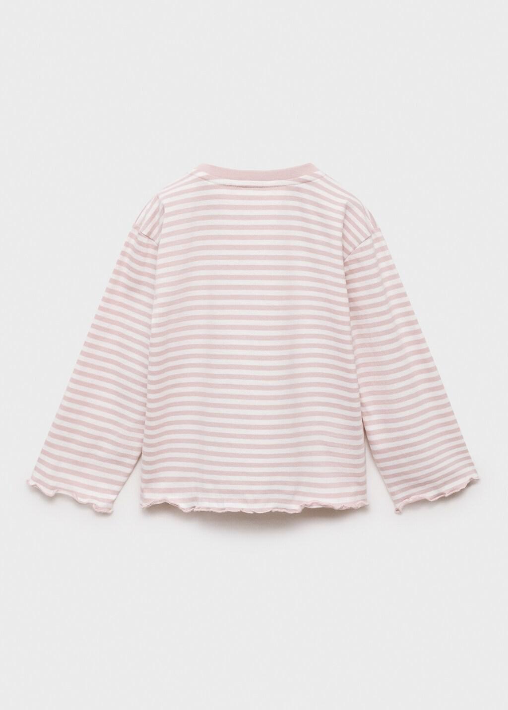 Blue Striped Cotton T-Shirt, Baby Girls, , large image number 1